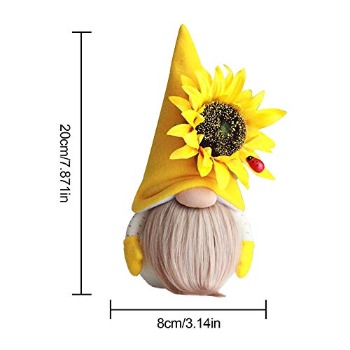 GDYYEZI Sunflower Garden Gnome, Sunflower Spring Gnome Mantel Display,Handmade Gnome Faceless Plush Doll, Farmhouse Tiered Tray Rustic Sca GDYYEZI