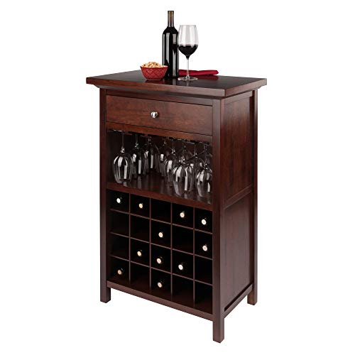 Winsome Wood Chablis Wine Storage, Walnut Winsome