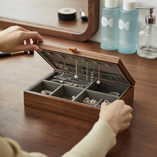 GeRRiT Handmade Box Solid wood jewelry box handmade can store earrings bracelets necklaces organization box accessories storage box suitable for her jewelry box GeRRiT