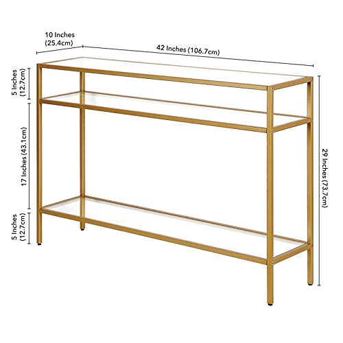 Siviline 42'' Wide Rectangular Console Table in Brass Henn&Hart