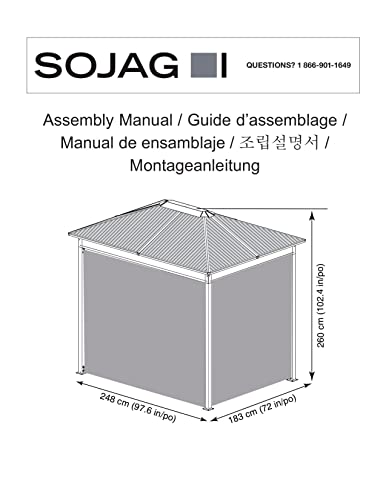 Sojag Danxia Grey 7 Ft. X 9 Ft. Gazebo Sojag