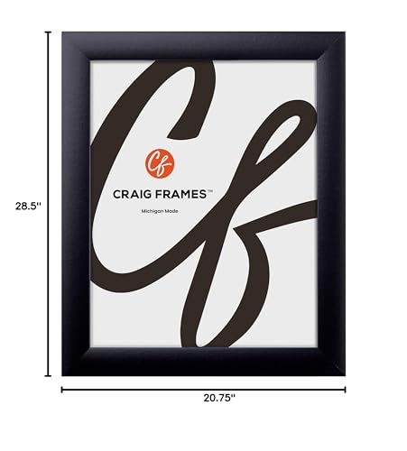 Craig Frames 19.25x26.75 Puzzle Frame – Contemporary Black, 1-Inch Wide, Horizontal or Vertical Wall Mount for Completed Jigsaws Craig Frames