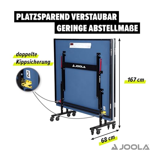 JOOLA Inside 15 - Professional MDF Indoor Table Tennis Table with Quick Clamp Ping Pong Net and Post Set - 10 Minute Easy Assembly - Ping Pong Table with Single Player Playback Mode JOOLA