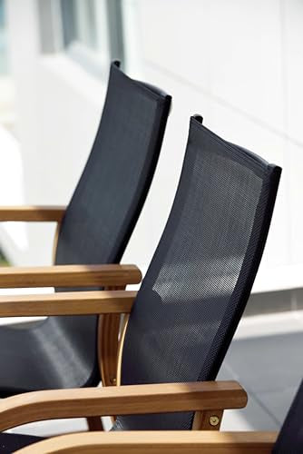 Amazonia Franklin 11-Piece Rectangular Extendable Patio Dining Set | Teak Finish and Weather-Net Technology | Ideal for Outdoors and Indoors Amazonia