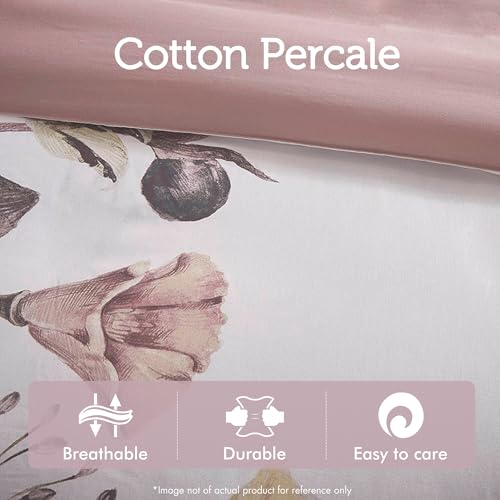 Madison Park Cotton Blend Duvet Set Beautiful Floral Design, All Season, Breathable Comforter Cover Bedding Set, Matching Shams, King/Cal King(104"x92"), Blush 3 Piece Madison Park