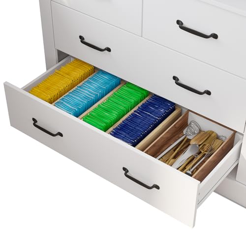 ECACAD 79.5" H Kitchen Pantry Storage Cabinet with Shelves and Drawers, Modern Kitchen Cupboard with Countertop for Living Room and Dining Room, White ECACAD