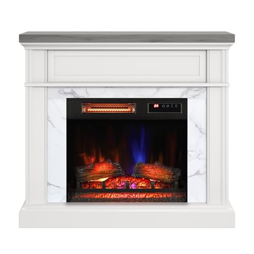 duraflame® Wall Mantel Electric Fireplace, Bright White Duraflame