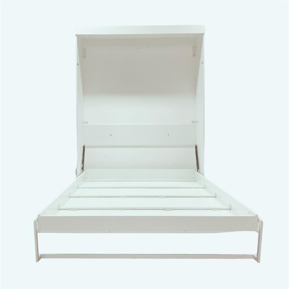 Pemberly Row Modern Engineered Wood Flexible Slat System Dual-Mounted 65-inch Queen Murphy Bed Sturdy in White Pemberly Row