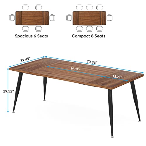 Tribesigns 6ft Conference Table for 6, Modern Conference Room Table with Metal Legs, Rectangular Meeting BoardroomTable for Office, Breakroom, Seminar, Podcast Tribesigns