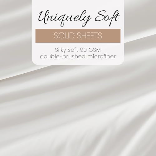 Linen Market Brushed Microfiber Twin Sheet Set 3 Piece – Oeko-TEX Certified Ultra Soft & Wrinkle-Free - 16" Deep Pocket Sheets - Easy Care Twin Size - White Linen Market