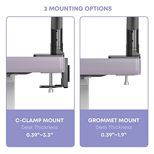 Heavy Duty Monitor Arm for Ultrawide Screens up to 49 inch and 39.6lbs, Premium Aluminum Single Desk Mount Stand with Gas Spring, VESA 75x75/100x100 IMtKotW