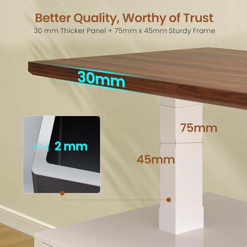 SEDETA Farmhouse Electric Standing Desk, 63" Height Adjustable Computer Desk with 3 Drawers, Storage Shelves, Power Outlets, Wood Home Office Stand up Desk for Work, Study, Writing, White SEDETA