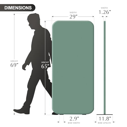 DECOLAB Standing Room Divider, Space Privacy Partition, Portable Wall Panel for Studio Apartment, Office, Home, Classroom, Scratch Resistance, 29"x65", Aqua DECOLAB