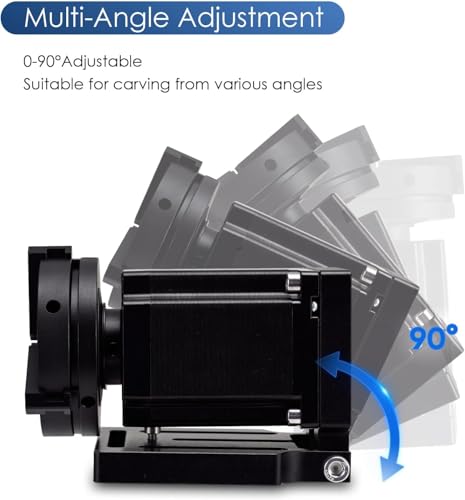 Monport D70 Rotary Axis Attachment for Fiber Laser Engravers, 70mm Rotating Shaft with 3 Jaw Rotary Chuck Stepper Motor, Laser Marking Machine Rotary Tool Accessory Kit for Ring Bracelet Bottle More Monport