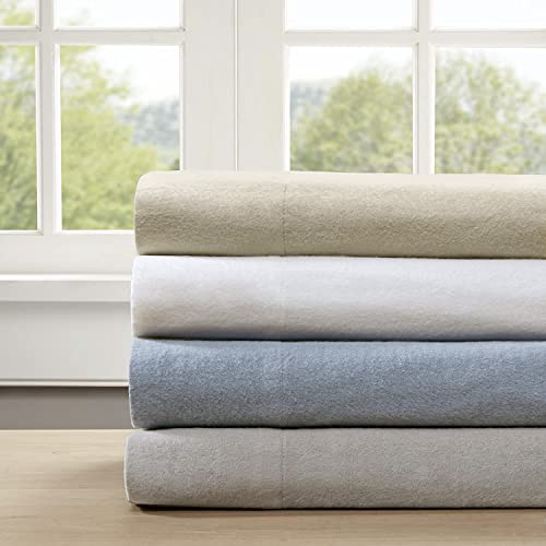 Comfort Spaces Cotton Flannel Sheets Queen Size, Ultra Soft Flannel Sheet Set with 14" Elastic Pocket , Breathable Warm Flannel Bedding, Grey Solid 4 Piece Comfort Spaces