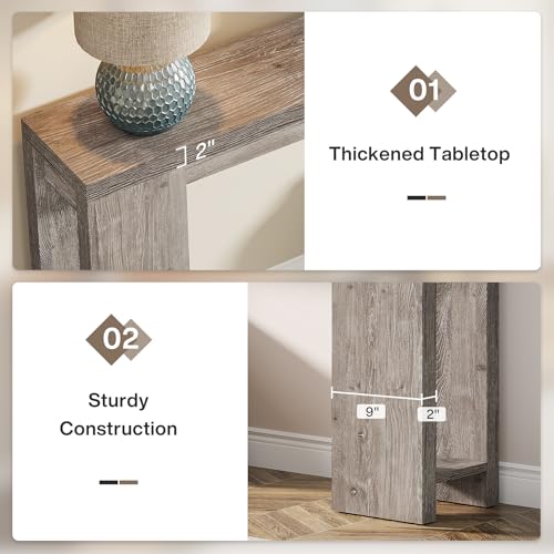 Tribesigns 70.9-Inch Extra Long Console Table, Farmhouse Wood Sofa Table Behind Couch, Narrow Entryway Accent Table for Living Room, Hallway, Entrance, Foyer, Grey Tribesigns