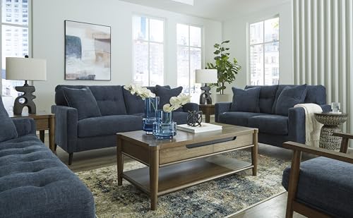 Signature Design by Ashley Bixler Classic Tufted Loveseat with Removable Cushions, Blue Signature Design by Ashley