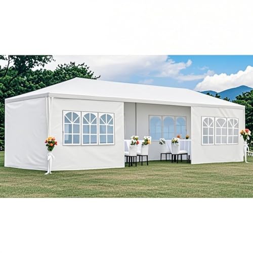 10x30 FT Wedding Tent Event Shelters for Family Gathering, Durable Waterproof Canopy Gazebo with Removable Sidewalls for Outdoor Parties, Camping and Backyard Events (8 Sidewalls) Wheloy