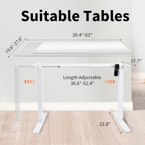 NICECOZY Electric Adjustable Standing Desk Frame Workstation,Up to 47.2",Ergonomic Standing Up Desk Base with Memory Controller,White Frame Only NICECOZY