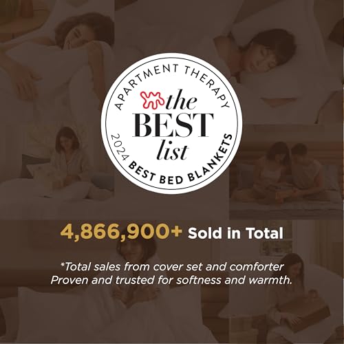 Bedsure Removable Cover with Comforter Duvet Insert Full - 4 Pieces White Prewashed Soft Bedding Set for All Seasons Use, Includes 1 Duvet Cover, 1 Comforter, 2 Pillow Shams Bedsure