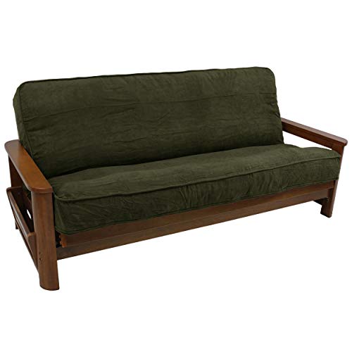 Blazing Needles Solid Microsuede Double Corded 8" to 9" Futon Cover, Full, Hunter Green Blazing Needles