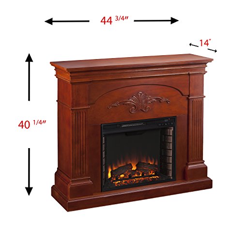 SEI Furniture Sicilian Harvest Traditional Style Electric Fireplace, Warm Brown Mahogany, 44.75 W x 14 D x 40.25 H (inches) SEI Furniture