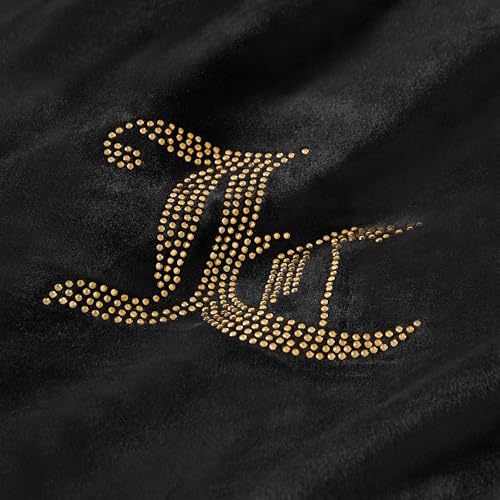 Juicy Couture Black Velour Full/Queen Comforter Set - 3 Piece Luxury Bedding Ensemble Juicy Couture