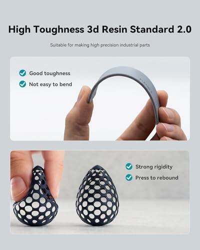 SUNLU 4KG Upgraded Standard 2.0 Photopolymer 3D Printer Resin 405nm UV-Curing Resin, Higher Precision, Stronger Toughness, Dark Grey 4000G