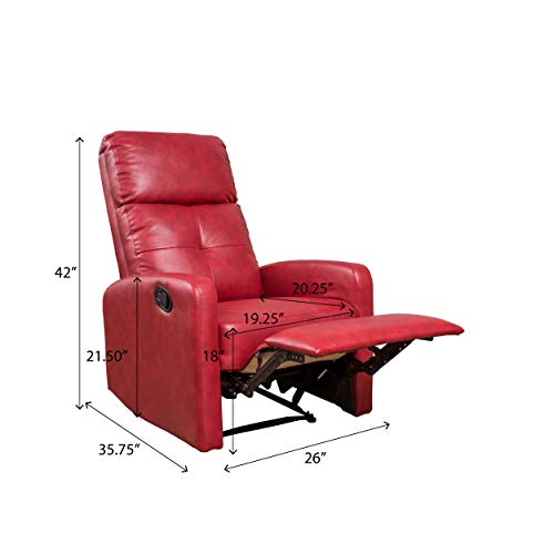 Christopher Knight Home Samedi PU Recliner, Oxblood Red
