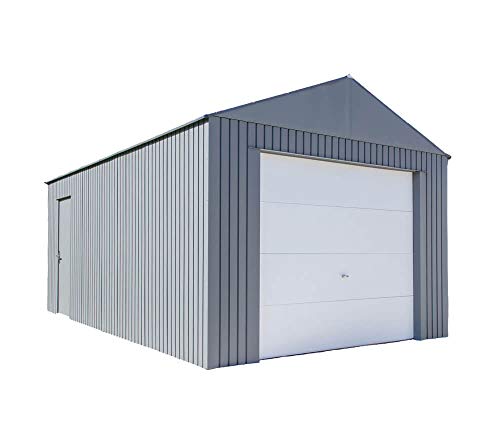 Sojag 12' x 20' Everest Galvalume Steel with Extra Tall Walls Garage Storage Building, Charcoal Sojag