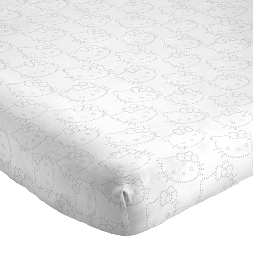 Jay Franco Sheet Set with Fitted, Flat Sheets & Pillow Cover - Ultra-Soft Bedding with Pillowcase for Room Decor, White - Hello Kitty, 4 Piece Full Jay Franco