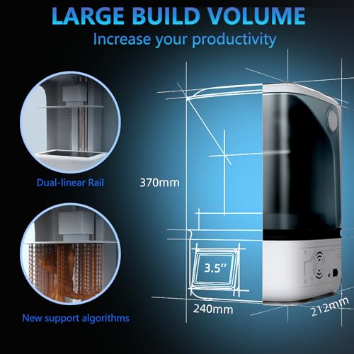 OLAPRIN Resin 3D Printer, 4K Resolution, Equipped with 6.6 Inch Monochrome Screen, 145x90x150mm Build Volume Printing Size, Higher Resolution Resin Printer OLAPRIN