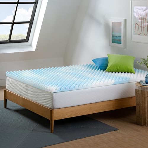 ZINUS 1.5 Inch Swirl Gel Cooling Memory Foam Mattress Topper, Smaller, More Convenient WonderBox Packaging, Cooling, Airflow Design, CertiPUR-US Certified, Twin Zinus