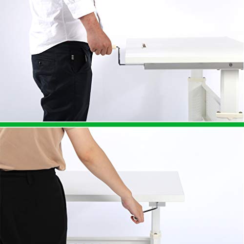 New Ergonomics Standing Desk Computer Workstation, Manual Height Adjustable Standing Desk and Sit Stand Workstation, with Heavy Duty Steel Frame and Crank System for Optimal Comfort and Productivity Bigacc