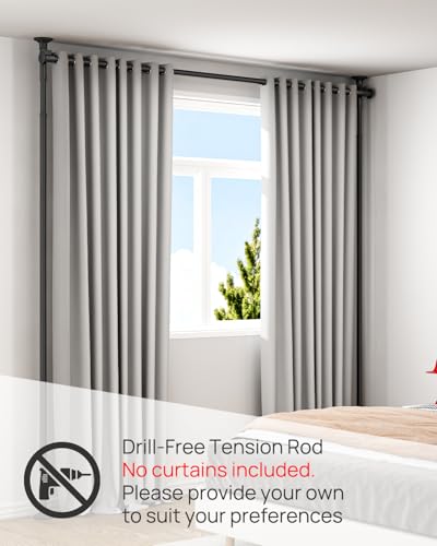 ALLZONE Partition Room Divider Curtain Rod, Adjustable Wall Divider for Room Separation, 63 to 130inch(H) & 31 to 135inch(W), No Drill, Three Mounting Options, Ideal for Creating Privacy Space, Black ALLZONE