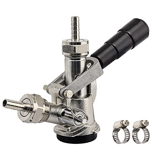 Keg Coupler, Sankey D Tap with 304 Stainless Steel Probe, Keg Coupler D System with Black Handle & Hose Clamp, D Style,Sankey D Tap for 5/16" ID Hose JANSAMN