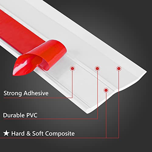 Garage Door Seal Top and Sides 36FT Universal PVC Weather Stripping Garage Soft and Hard Composite Door Trim Seal Weatherproofing Garage Door Seals with Nails(White) MYFAMIREA