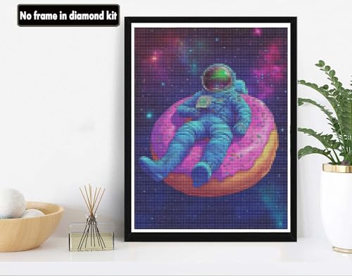 VAIIEYO Diamond Art Kits for Adults Astronaut, Diamond Painting Astronaut, Diamond Art Round Full Drill Crystal Rhinestone Diamonds Gem Art for Home Wall Decoration Gift 12X16 Inch-421 VAIIEYO