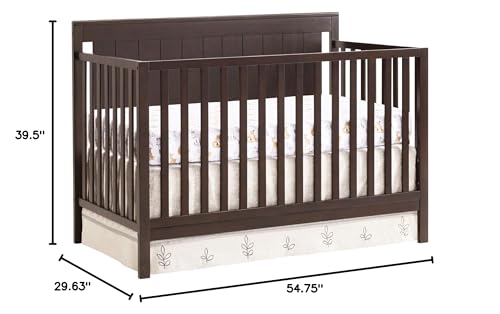 Oxford Baby Lazio 4-in-1 Convertible Baby Crib, Espresso Brown, GreenGuard Gold Certified Oxford Baby