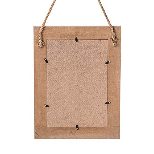 DECORKEY Rectangle Wall Mirror For Bathroom, Distressed White Wood Decor with Hanging Rope for Rustic Home Decor, Vanity, Living Room 12"×16" DECORKEY