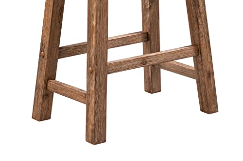 Sonoma Saddle 24" Counter Stool - Barnwood Wire-Brush - Set of 2 Boraam
