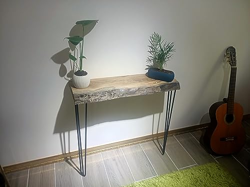 skilled hands Live Edge Console Table Rustic Entryway Table Natural Walnut Tree Solid Wood Sofa Table I (24 Inches) skilled hands