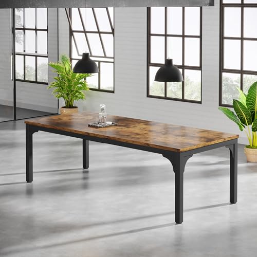 Trggivs 6.56 FT Conference Table, Super Sturdy Large Rectangle Meeting Seminar Table for 8 Person, Long Business Tables (Brown, 1PC) Trggivs