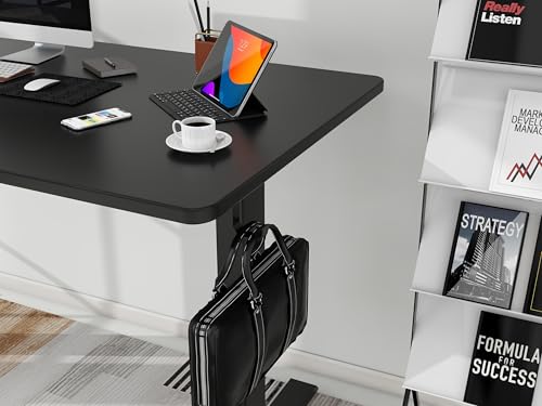 Whole Piece Standing Desk with Wheels Adjustable Height- Mobile Stand up Desk with Lockable Casters, Portable Sit Stand Desks Electric for Home & Office Workstation iWkstation