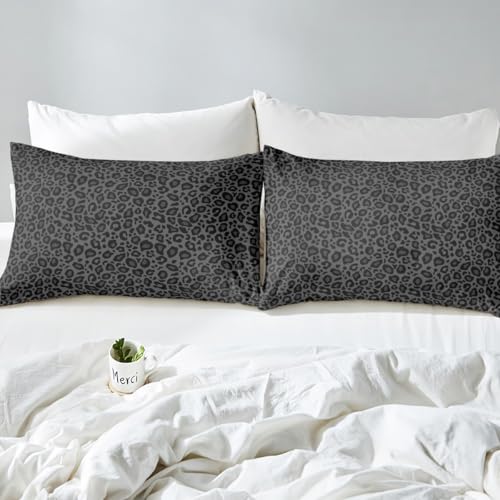 Castle Fairy Wild Animal Skin Print Bedding Set King Size,African Cheetah Wildlife Duvet Cover for Teens Adults,Leopard Print Comforter Cover Decorative Room,No Comforter Castle Fairy
