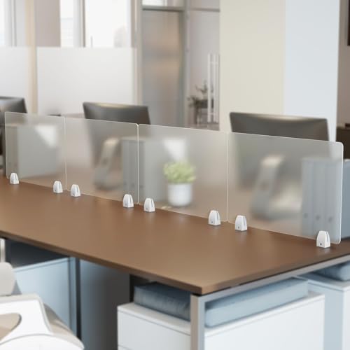 tonchean 4-Piece Desk Dividers Office Partitions, Privacy Desk Panel Protective, Privacy Screen with Clamps for Offices, Schools, Call Centers Workstation- 23.6“L x 15.8”W tonchean