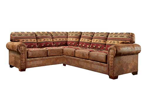 American Furniture Classics Model Two Piece Sofa sectional brown pinto American Furniture Classics