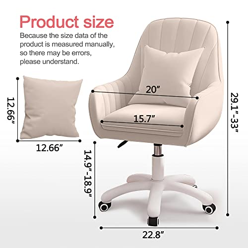 XUEGW Home Office Chair Computer Chair with Mid-Back Upholstered Modern Tufted Computer Task Chair Swivel Height Adjustable Velvet Accent Chair. XUEGW