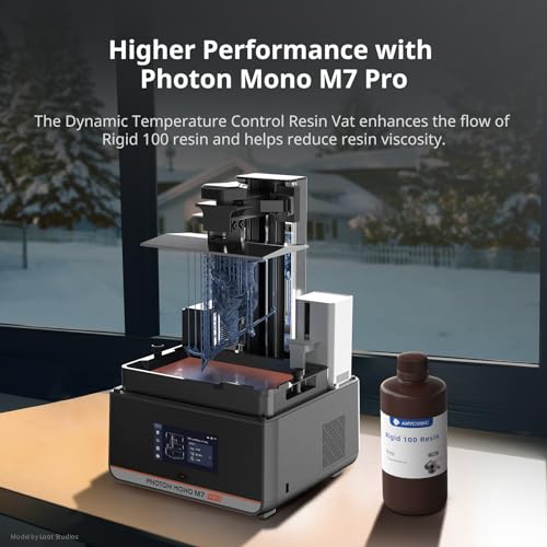 ANYCUBIC Rigid High-Temp Resistant 3D Printer Resin, Extra Toughness & Rigidity, Wide Compatibility for LCD Resin 3D Printers, Applicable for Industrial Parts & Jewelry Prints (Grey, 1kg) ANYCUBIC