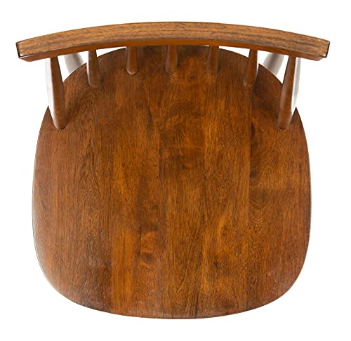 SAFAVIEH Home Collection Priam Farmhouse Walnut Brown Spindle Back Living Room Accent Dining Chair SAFAVIEH